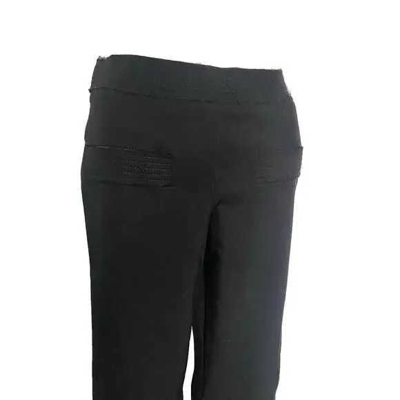 Vintage 07A CHANEL FR-34 Straight Leg Wool Dress Pants Raw Edge Black 2007 CC - Picture 3 of 9